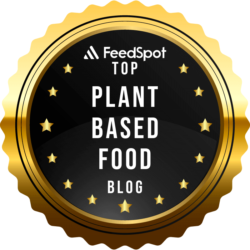 a badge from feed spot with words Top Plant Based Food Blog for Call me Ishbel